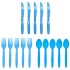 Touch of Color Premium Plastic Cutlery Forks Knives Spoons Pastel Blue Yellow Pink Black Purple Green Disposable Tableware
